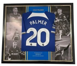 Camisa firmada por Cole Palmer enmarcada con certificado de autenticidad foto prueba AFTAL Chelsea Jersey RARA - Imagen 1 de 9