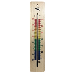 Termómetro grande de madera para habitación - 380 mm multicolor hogar cobertizo invernadero IN-296 - Imagen 1 de 7