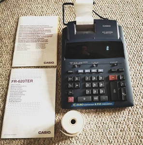 Casio Desktop Printing Calculator Euro & Tax FR-620TER with manual & spare roll - Picture 1 of 11