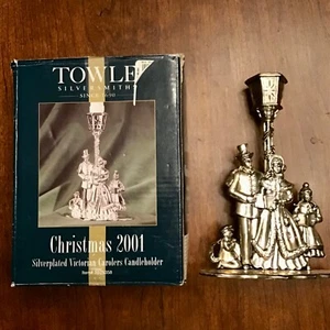 Towle Silverplate Christmas Victorian Carolers Candle Holder 2001 - Picture 1 of 8