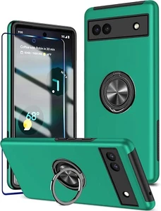 Google Pixel 6a Case with Kickstand Ring and Screen Protector, Shockproof - Zdjęcie 1 z 5