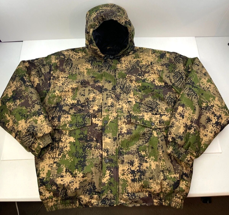 WFS Element Gear Mens Digi Camo Hunting Puffer Jacket/Coat Hooded Sz L Preys Eye - Image 1 of 4