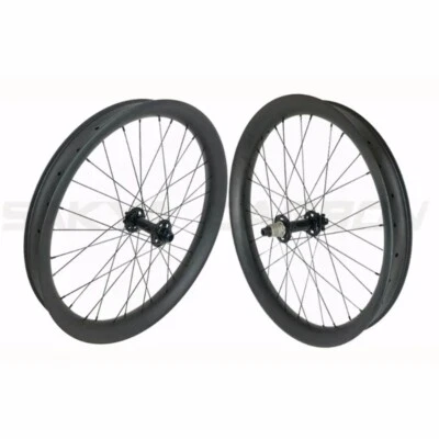 26er Carbon Fat Bike Wheels Snow Sand Bicycle Wheelset Tubeless Clincher 35x80mm - Image 1 of 4