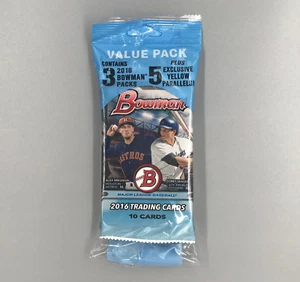 2016 Bowman Factory Sealed Value Pack - 30 Cards + 5 Yellow Parallels - Picture 1 of 2