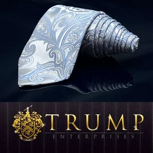 Donald J. Trump Signature Collection Necktie Tie Blue Silver Shine Paisley NEW - Picture 1 of 7