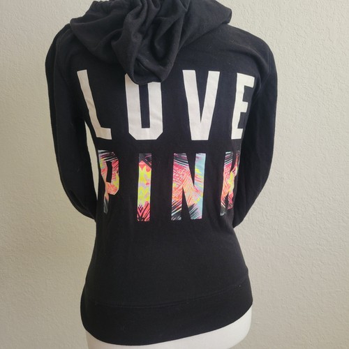 UNDERCOVER Giacca Victoria's Secret ROSA nera con zip e cappuccio motivo tropicale logo cane