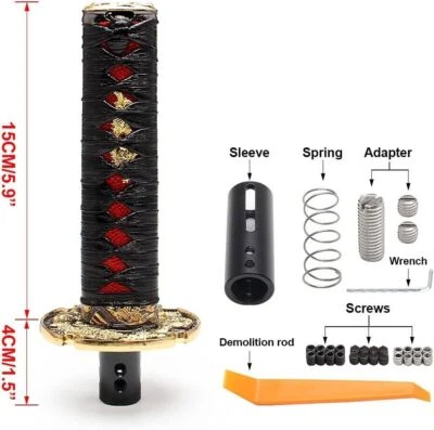 Espada Samurai 15 cm Perilla de cambio automática Katana Metal Universal Nueva Foto 1 de 4