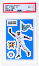1997 Collector's Choice #24 Ken Griffey Jr. Stick'Ums PSA 10