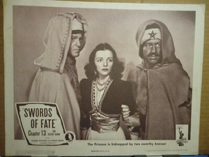 Lobby Card 1944 THE DESERT HAWK chap 13 Mona Maris princess best CU kidnapped
