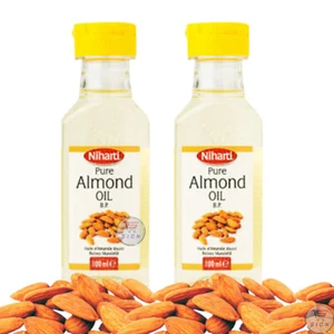 2 x Niharti Pure Almond Oil for Massage Skin Body Nail & Hair Growth 100ml - Picture 1 of 1