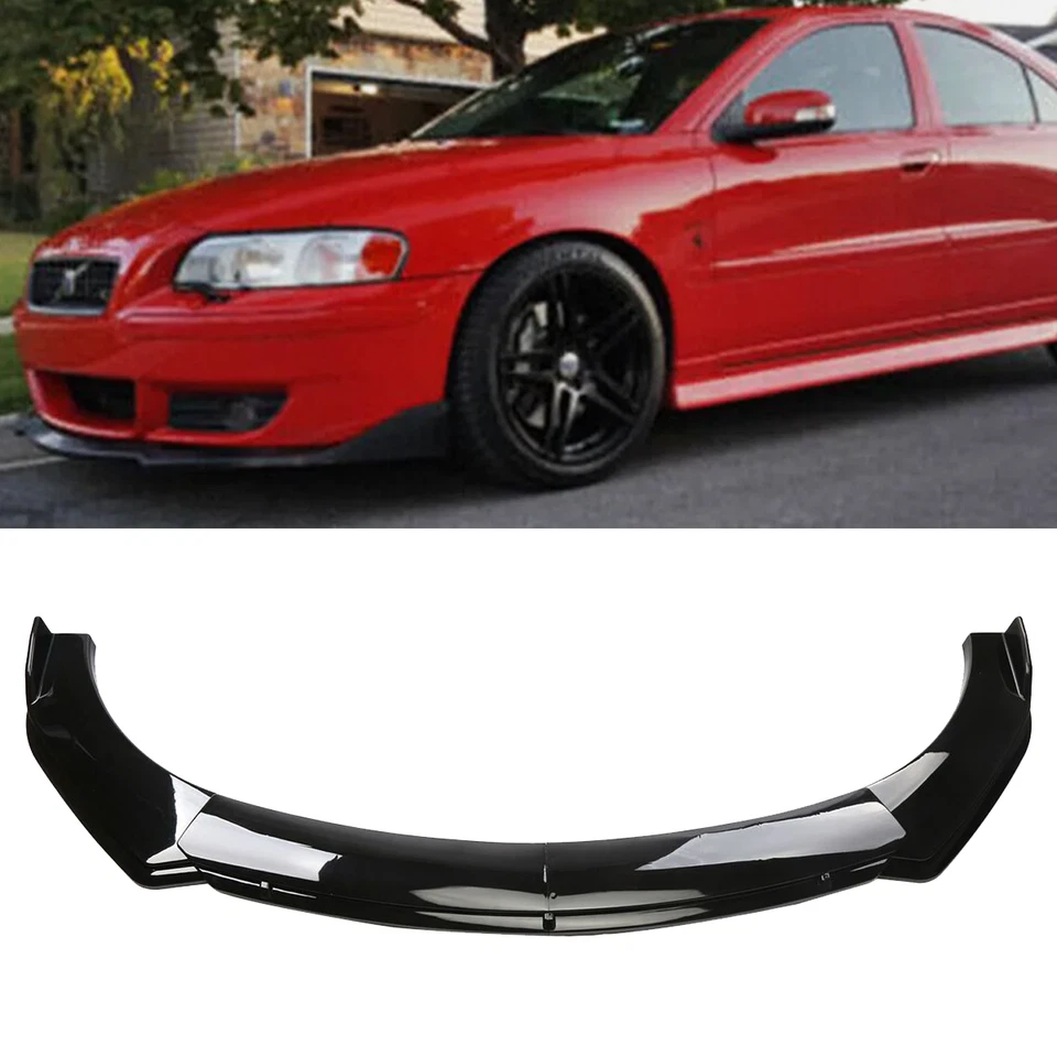 Glossy Black Front Bumper Lip Spoiler Splitter Body Kit For Volvo S40 S60 S70 Foto 1 de 4