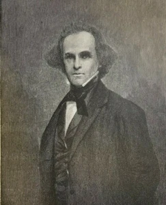 1886 Vintage Magazine Illustration Author Nathaniel Hawthorne - Picture 1 of 2