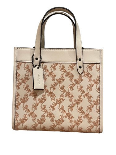 Coach CD750 Borsa da campo testurizzata 22 cavalli e carrozza bianco gesso