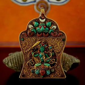 Tibetan Buddhist Ritual Sacred Ghau Prayer Box Silver Pendant from Patan, Nepal - Picture 1 of 2