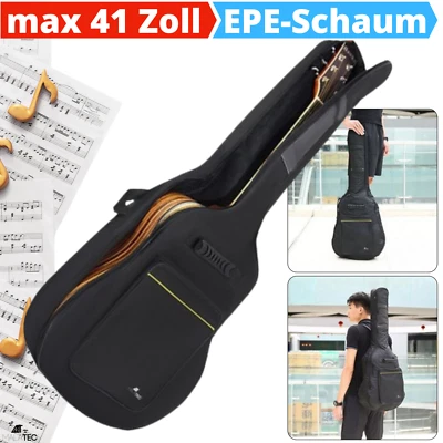 ISO TRADE Gitarrentasche gepolstert Konzertgitarre Tasche Schutzhülle Rucksack Schwarz