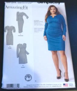 Simplicity Pattern 8734 Women AMAZING FIT Knit Dress w/Variations Sz 20W-28W - Picture 1 of 2