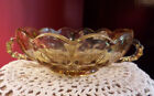 Fairfield Amber Nappy by Anchor Hocking Glass Candy Mint Bon Bowl Double Handle 