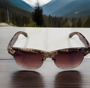 Way Max Lady Sunglasses snakeskin frame print pattern purple lenses - Picture 1 of 7