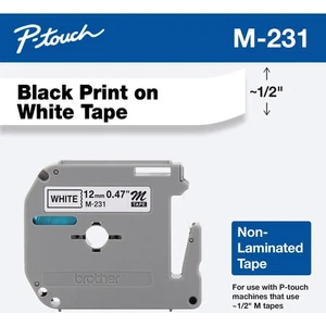 Brother M231 P-touch Nonlaminated M Series Tape Cartridge - Label Tape - Picture 1 of 4