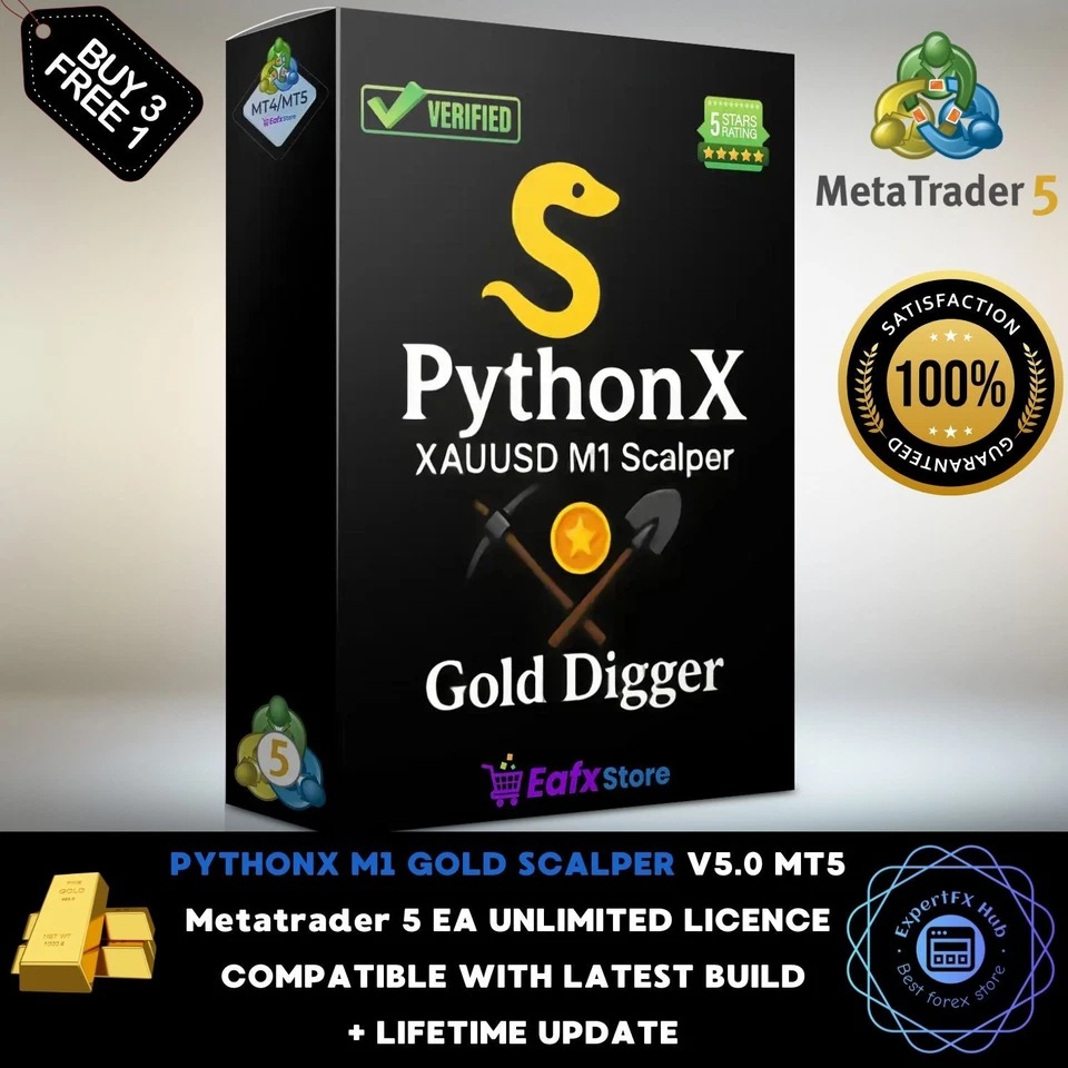 v5.0 PythonX M1 Gold Scalper MT5 algorithmic trading robot metatrader prop firm - Image 1 of 4