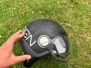 Momo Design Motor Cycle Helmet black With Momo Logo and visor - Picture 1 of 4