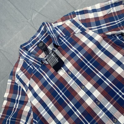 Camisa Harley-Davidson Para Hombre XL Calce Ajustado Etiqueta Negra Azul A Cuadros Manga Corta Nueva con Etiquetas Foto 1 de 4