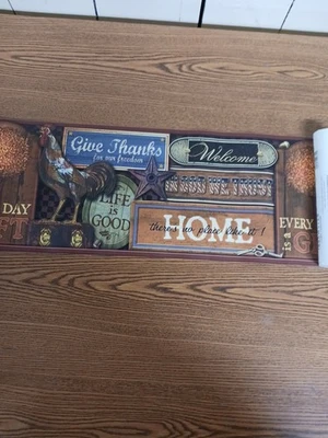 农舍墙纸边公鸡家用标志 DP80966 9 英寸 x 12 英尺 — 第 1/4 张图片