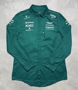 Aston Martin Cognizant F1 Racing Team 2023 Mens Green Button Up Shirt Size L - Picture 1 of 22