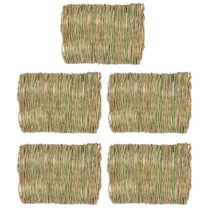 5 Pcs Pet Woven Mattress Chew Toy Bed for Guinea Pig Grass Rabbit - Picture 1 of 12