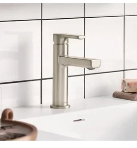 Moen Rinza 84627SRN Spot Resist Brushed Nickel 1-Handle High Arc Bathroom Faucet - Picture 1 of 6