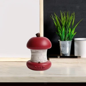 Resin Apple Ornament Hotel Photo Prop Kitchen Rotary Perpetual Desk Calendar - Picture 1 of 5