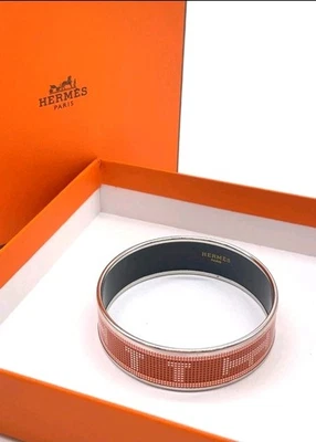 Brazalete Hermes Esmalte GM SV Mosaico Naranja con Caja  Foto 1 de 4