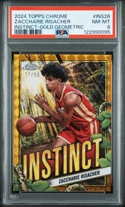 2024-25 Topps Chrome Gold Geometric Refractor Youthquake Zaccharie Risacher /50 - Bild 1 von 2