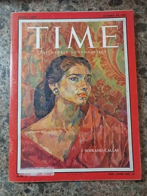 Винтажный журнал Time 29 октября 1956 том 68 No 18 сопрано Мария Каллас - Изображение 1 из 4