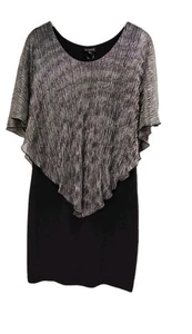 Vestido Pullover En Focus Studio Negro/Plateado Metálico. Talla 8 - Imagen 1 de 13