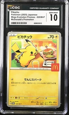 CGC 10 Pikachu 020/M-P McDonald's Promo 2025 Japanese Pokemon US SELLER - Image 1 of 2