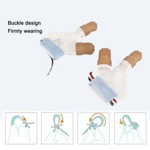 1 Pair Baby Thumb Sucking Stop Finger Guard Silicone Breathable Holes 2 Fingers - Picture 1 of 24