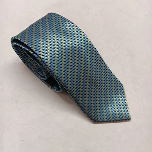 Firenze 59” Men’s Tie 100% Silk Made In Italy Blue with Blue Green 59x3.25 - Picture 1 of 5