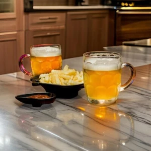 2 x Taza de café Vidrio Café Cerveza Jarra PINTA Vidrio Stein Cappuccino Taza para beber - Imagen 1 de 3
