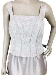 Cachet Vintage 90s Metallic Silver Jacquard Sleeveless MOB Formal Dress Size 6 - Picture 1 of 6