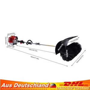 52CC 2-Takt Benzin Motorbesen Kehrmaschine Schneeschieber Schneefräsen Sweeper - Bild 1 von 22