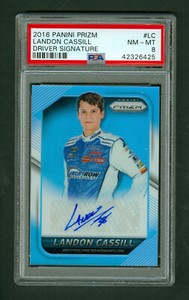 Landon Cassill 2016 Panini Prizm Driver Signature Autograph PSA 8 NMMT