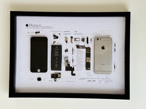 Arte de pared enmarcado con componentes desmontados desmontados para Apple iPhone 6 - Imagen 1 de 11
