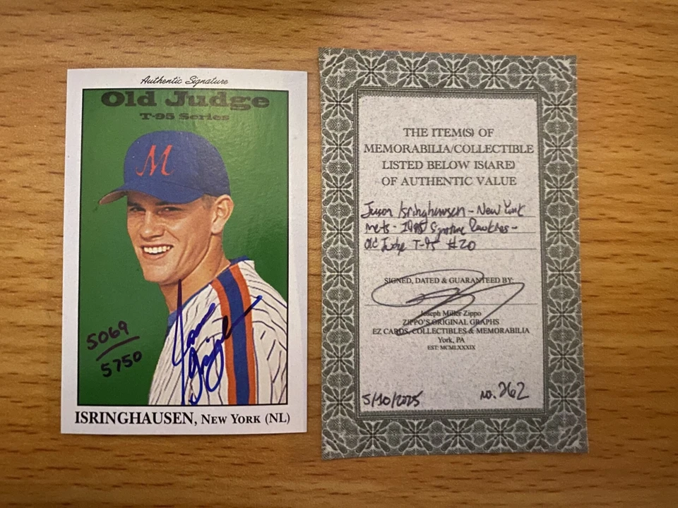 NY Mets signed Jason Isringhausen - 1995 Signature Rookies T-95 - AUTHENTIC - Image 1 of 1