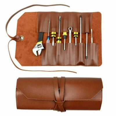 New Equipment Roll Pouch Leather Tool Pouch Wrench Tool  Chisel Storage Bag - Image 1 of 4