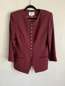 Valerie Stevens Micro Touch Charry Purple Bottom Up Blazer, Size 12 - Picture 1 of 8
