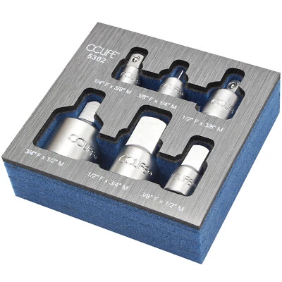 BROILISSIMO Steckschlüssel Adapter Einsatz Nuss Stecknuss 1/4 3/8 1/2 auf 3/4 Zoll Set 6tlg