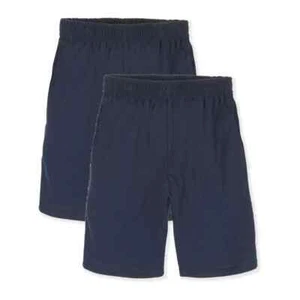 2Pack Hanes Jersey Pocket Shorts Boy's Small Navy  Cotton ComfortSoft Pull On - Picture 1 of 3