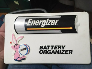 Vintage Energizer Bunny Battery Organizer Case with Tray & Radio Shack Tester
