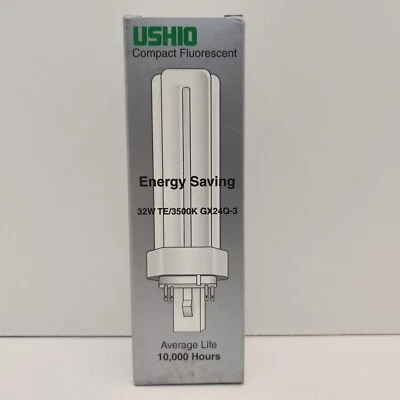 USHIO 32w CF32TE/835 GX24Q-3 Compact Fluorescent Light Bulb 3500K - Image 1 of 4